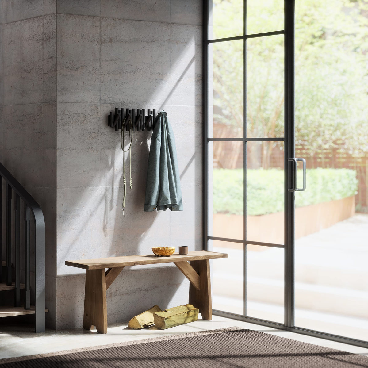 Umbra Picket compact dimensions fit tight hallways and small foyers.