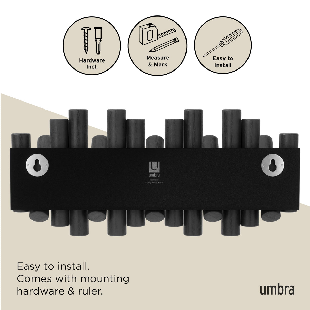 Umbra Picket entryway installation blends with modern decor.