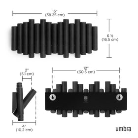 Umbra Picket five-peg configuration provides flexible storage for bags and accessories.