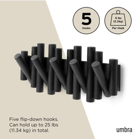Umbra Picket heavy-duty capacity with up to 5 lbs per peg.