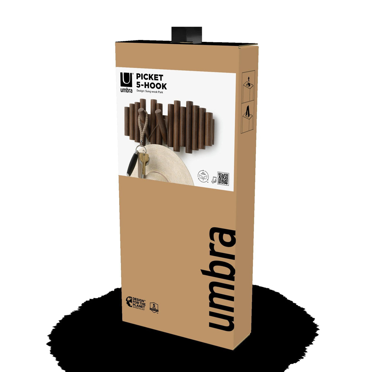 Umbra Picket minimalist design doubles as wall art while keeping items tidy.