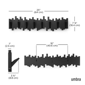 Umbra Sticks folding hooks extend to hang coats and bags