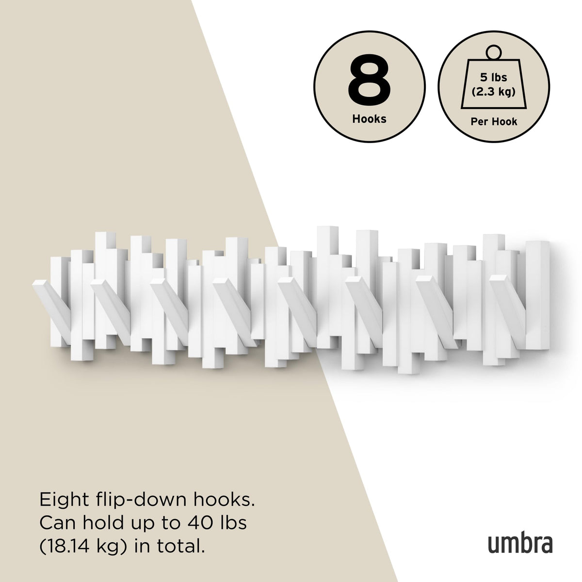 Umbra Sticks installation kit included for quick wall mounting.
