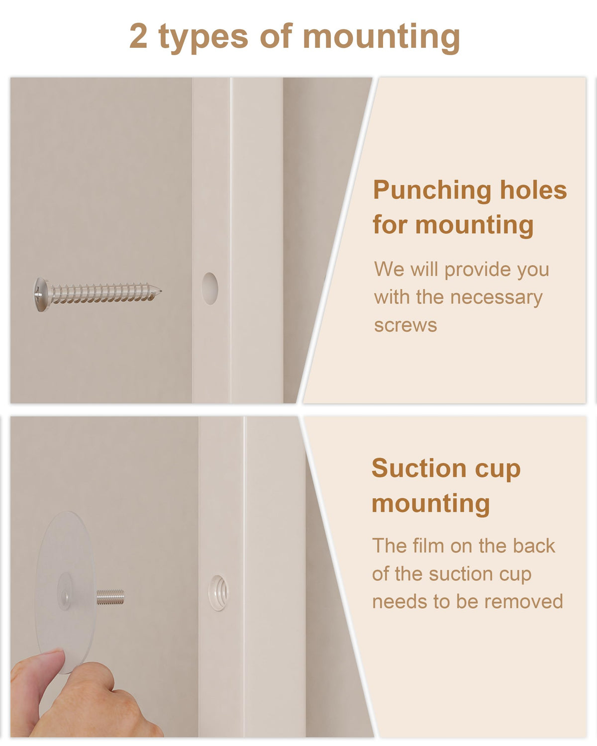 UMDONX Two-installation option; attach with adhesive pads or screws for flexible mounting.