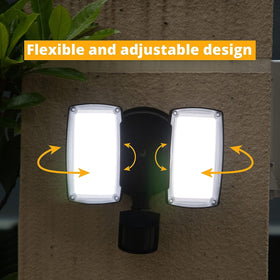 UME dusk-to-dawn flood light with photocell for convenient exterior lighting.