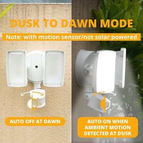 UME 19W LED security light, dual-head adjustable design for versatile exterior targeting.
