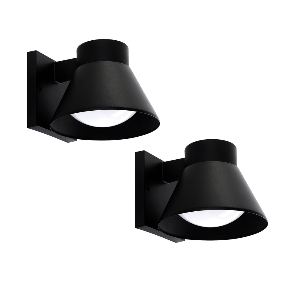 UME 2-pack LED outdoor wall lights on front porch with durable weatherproof finish
