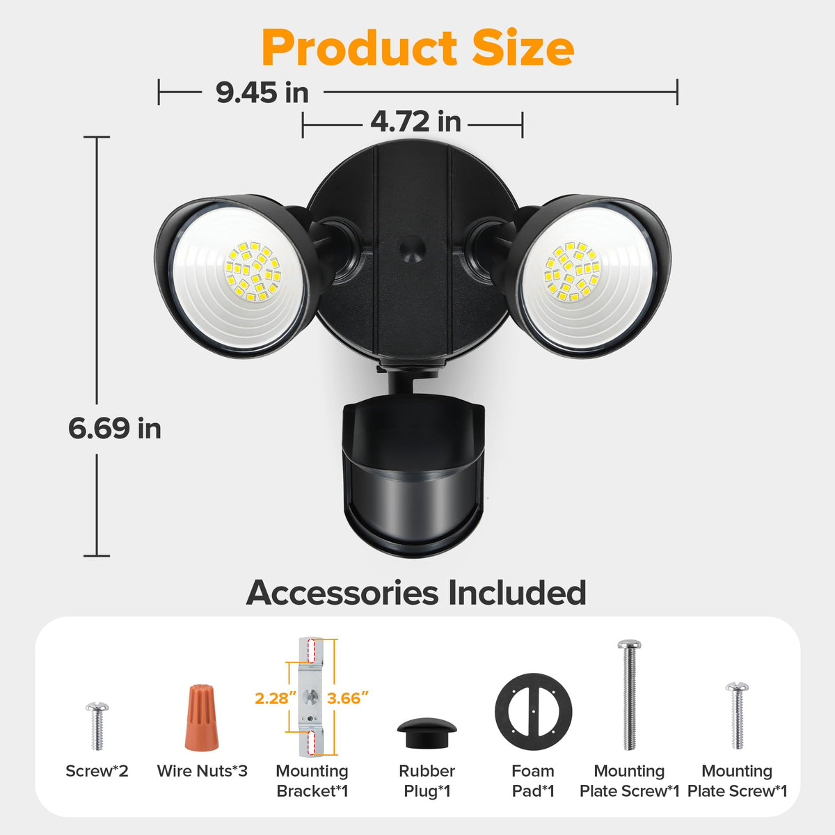 UME LED security light ideal for porch, garage, and yard use.