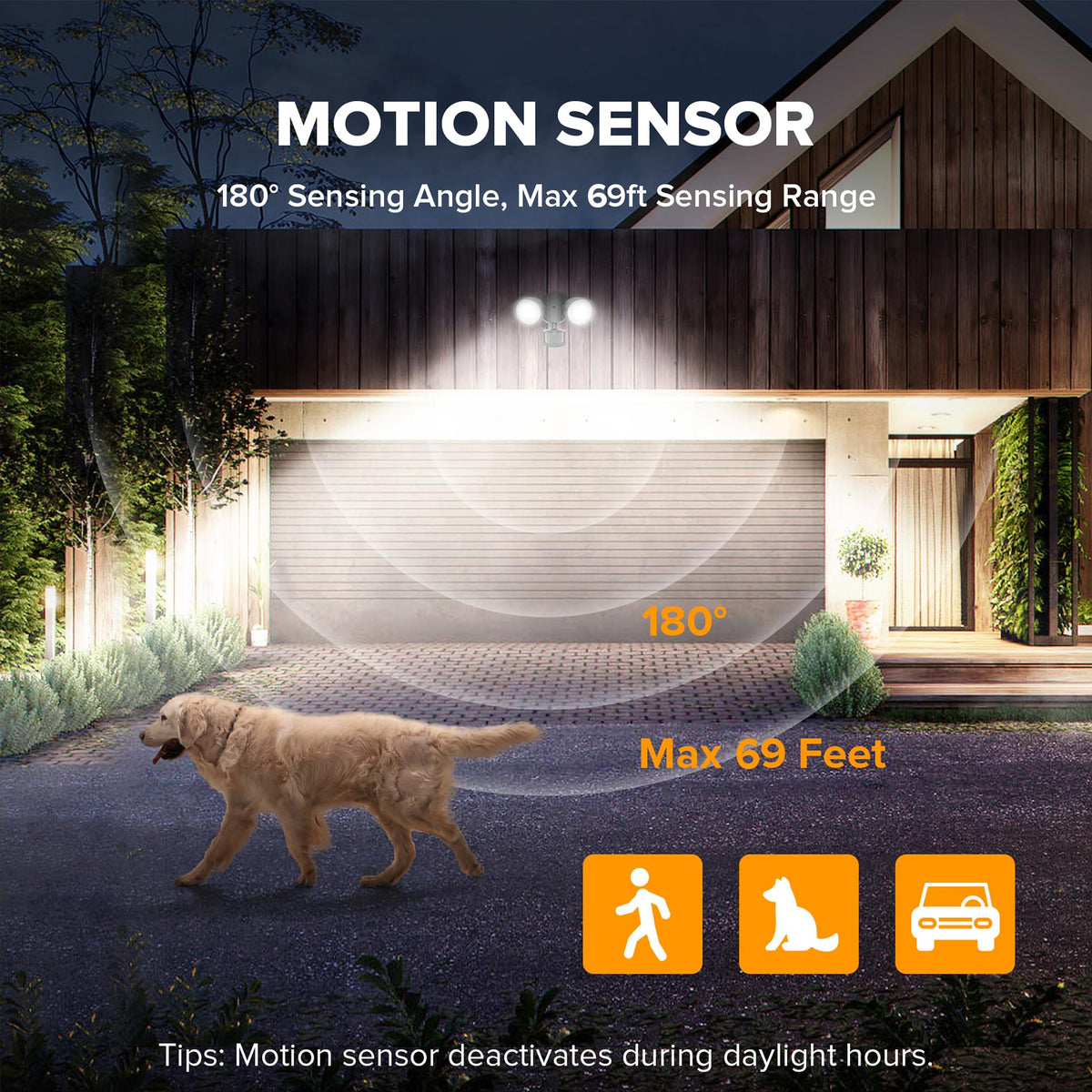 UME motion sensor close up reveals 180 degree detection.