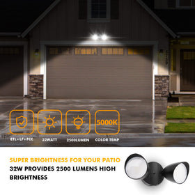 UME outdoor-security-light with waterproof housing delivering 5000K daylight illumination.