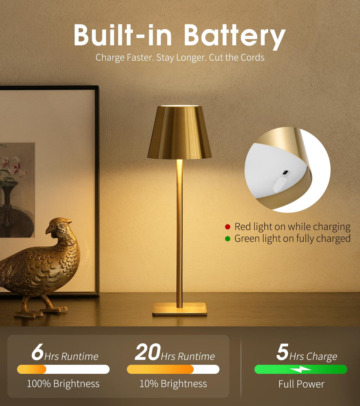 UME portable cordless design lets you place lamps anywhere for flexible lighting