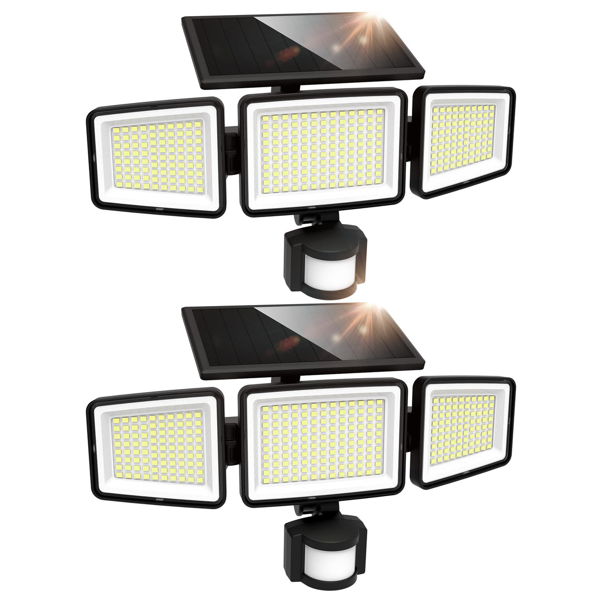 UME Solar Outdoor Lights front view with 302 LEDs delivering bright, even entryway illumination.
