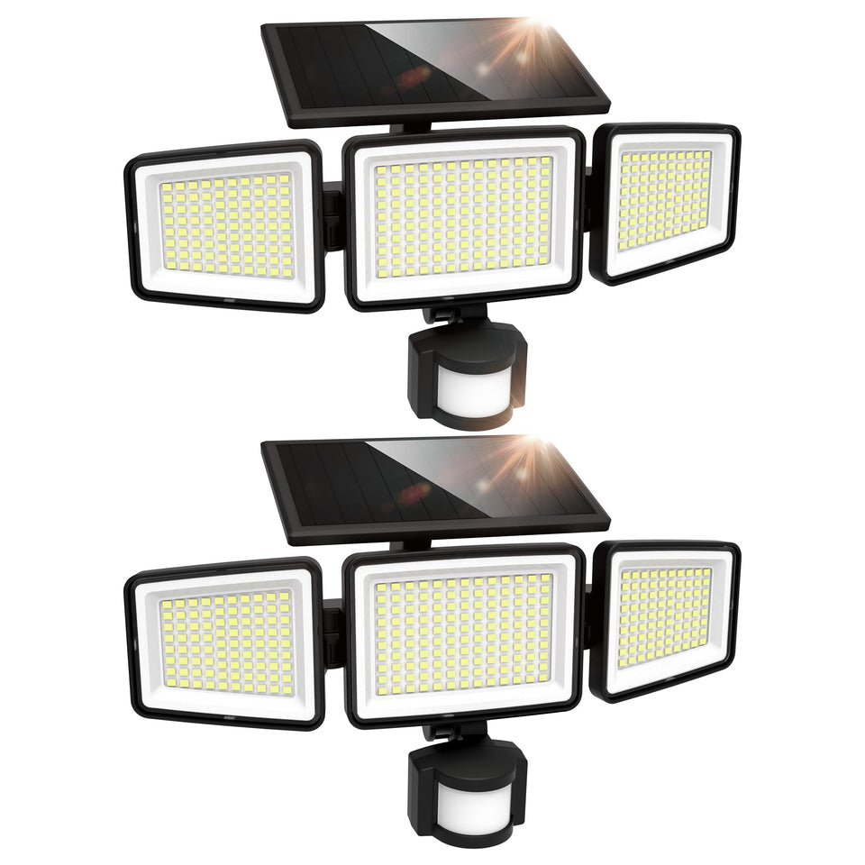UME Solar Outdoor Lights front view with 302 LEDs delivering bright, even entryway illumination.