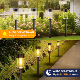 UME solar pathway light with auto on/off sensor for effortless nights.