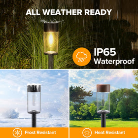 UME solar pathway light easy ground stake installation for quick setup.