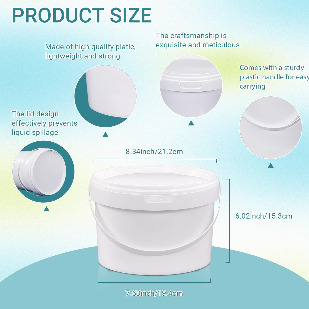 UMETASS close-up of lid on white plastic bucket showing airtight seal