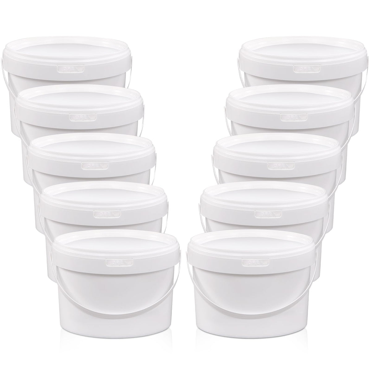 UMETASS 1-gallon white bucket with lid and handle for versatile storage
