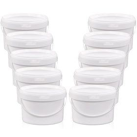 UMETASS 1-gallon white bucket with lid and handle for versatile storage