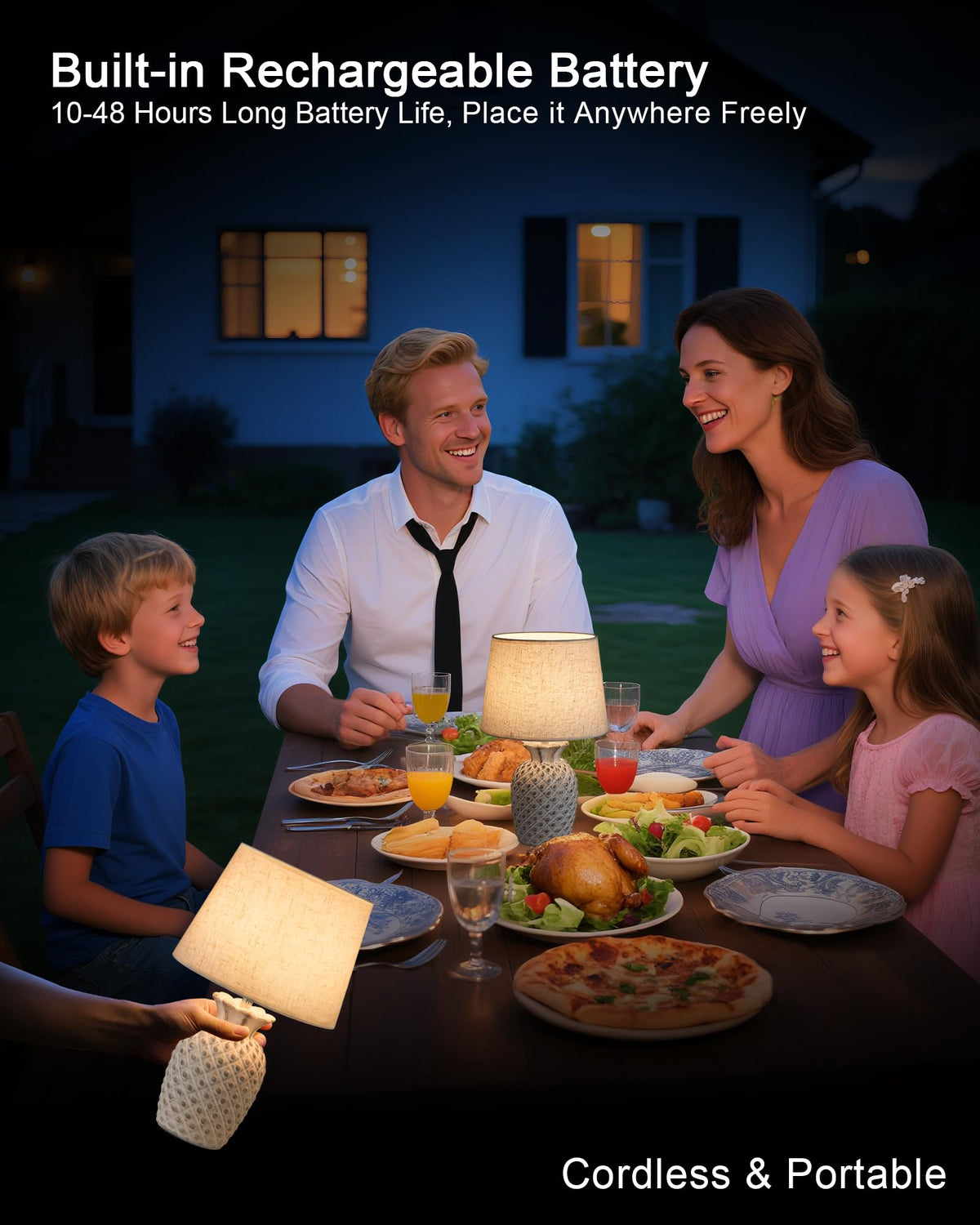 UMEXUS remote control for table lamp showing easy on-off and timer functions