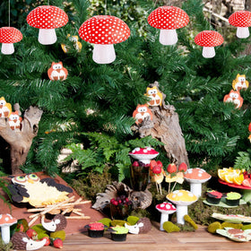 Umgozrz mushroom lantern hanging display ready for party backdrop