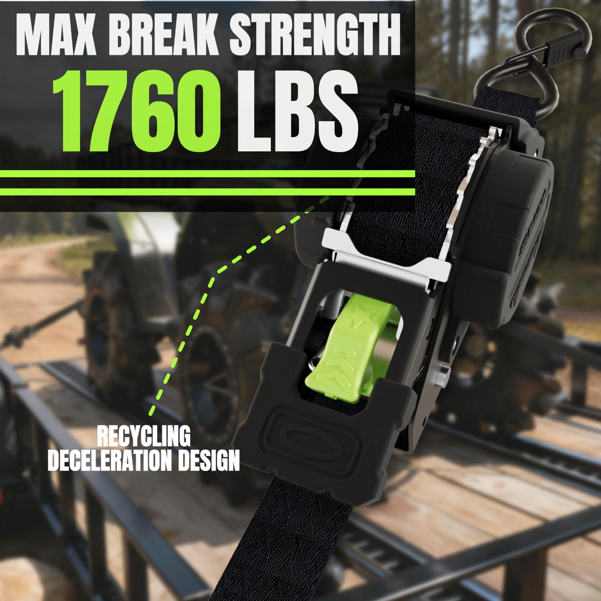 UMIRO easy-release ratchet strap provides quick tightening for secure loads.