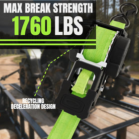 UMIRO two-pack in fluorescent green provides heavy-duty tie downs for trucks
