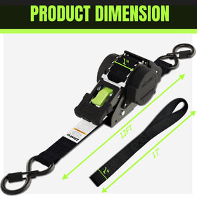 UMIRO heavy duty tie down set in black green
