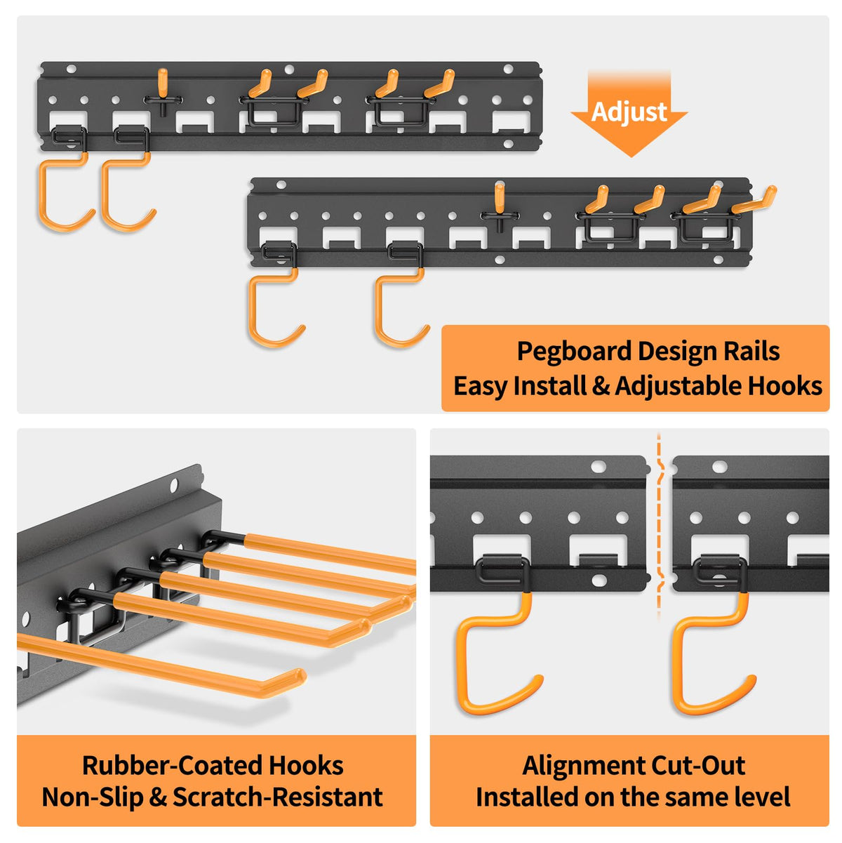 Unaikoo 48-inch pegboard system enables flexible hook placement