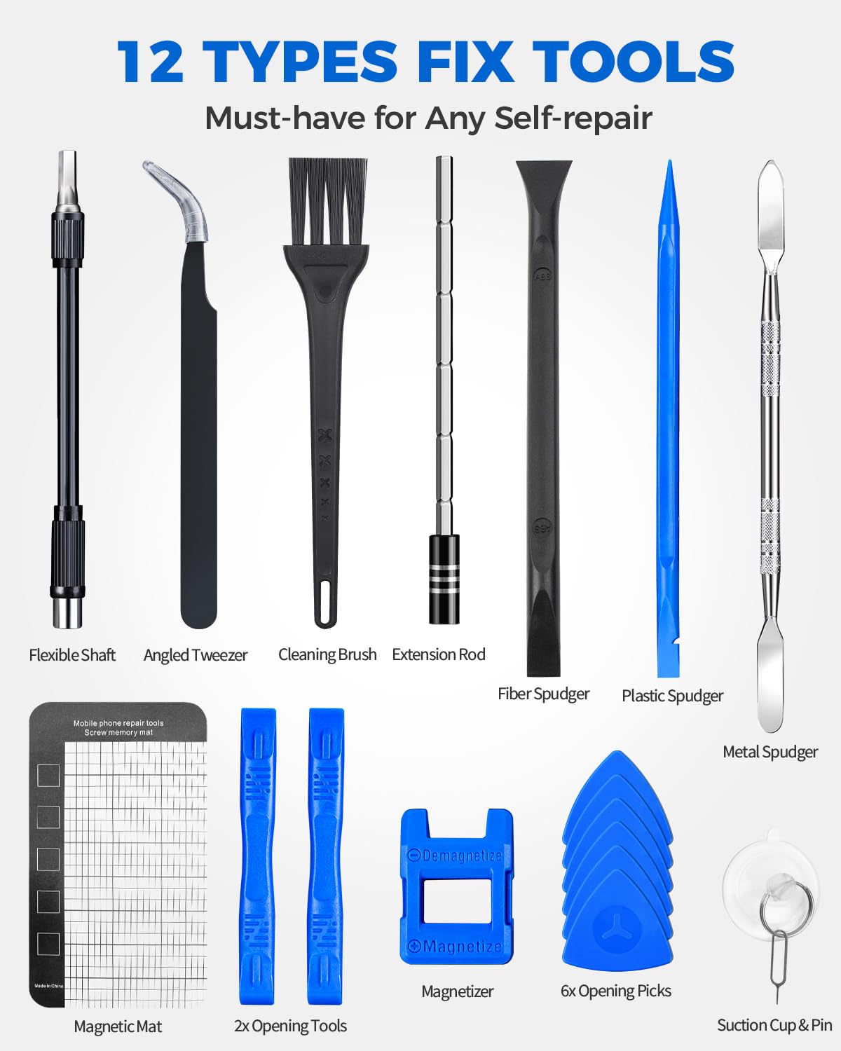 UnaMela 12 repair tools set for electronics maintenance