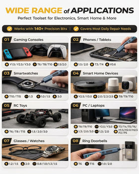 UnaMela five torque settings offer precise control for delicate to tough screws.