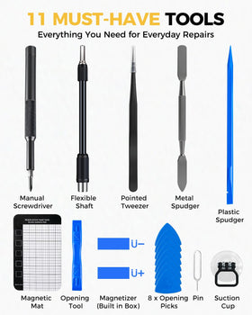 UnaMela magnetic repair mat keeps parts organized during projects.