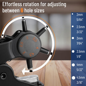 UNCO interchangeable punch sizes for tailored hole spacing