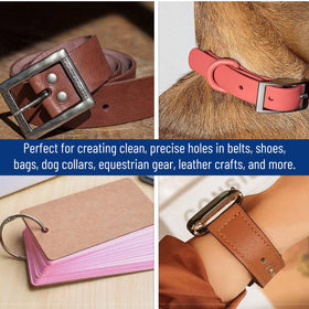 UNCO leather dog collar hole punch in action for accessories