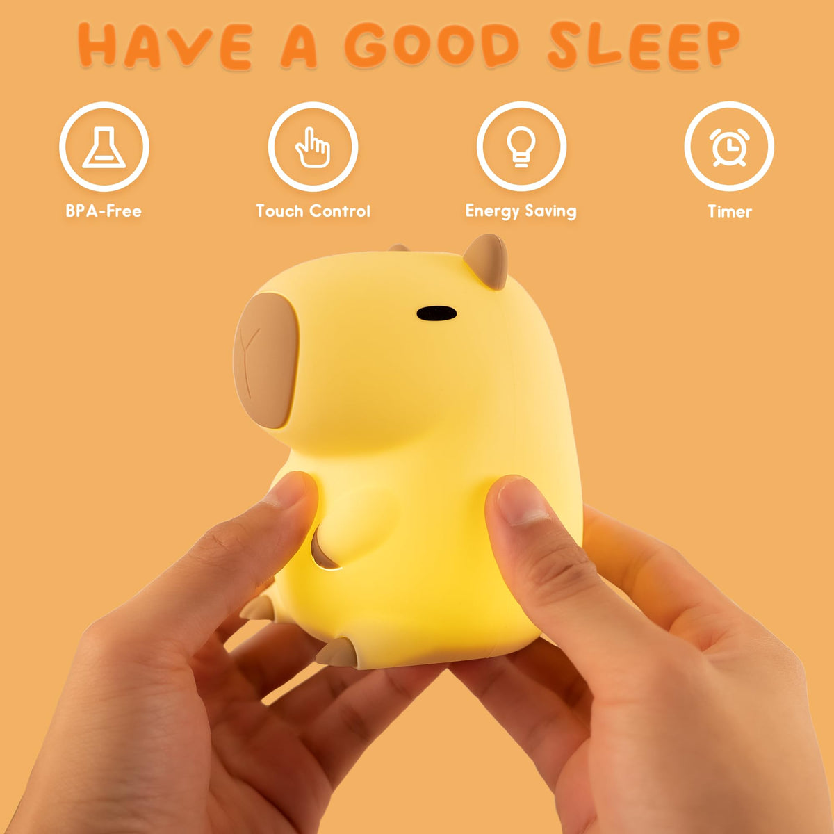 UNEEDE capybara night light soft silicone texture ideal for nursery