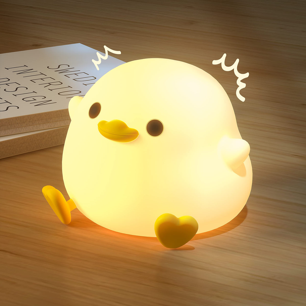 UNEEDE LED cute bean duck night light provides a gentle nursery glow for bedtime.