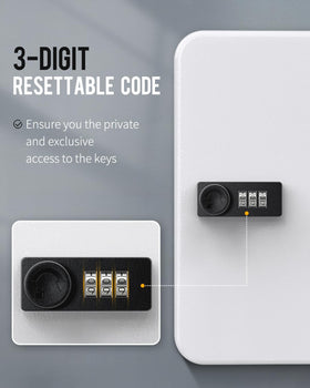 Uniclife 28-Key Cabinet inside view reveals organized interior with color-coded tags