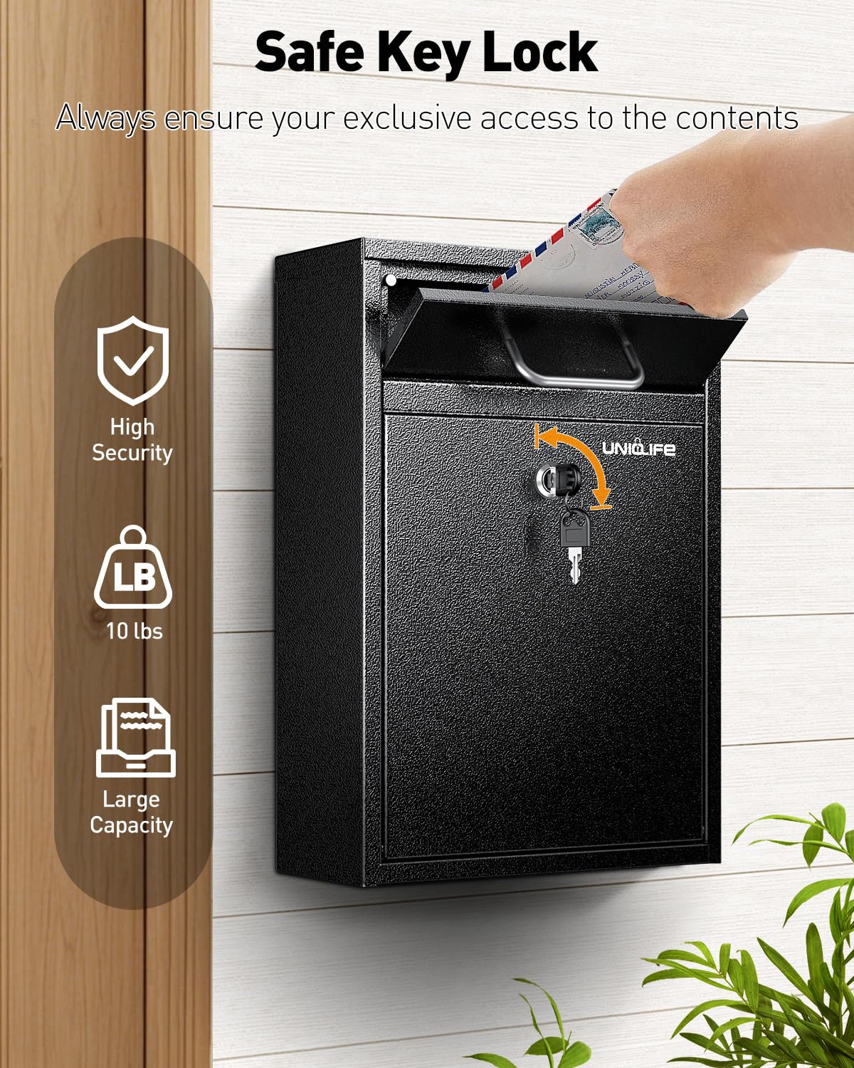 Uniclife anti-tamper baffle behind door enhances privacy