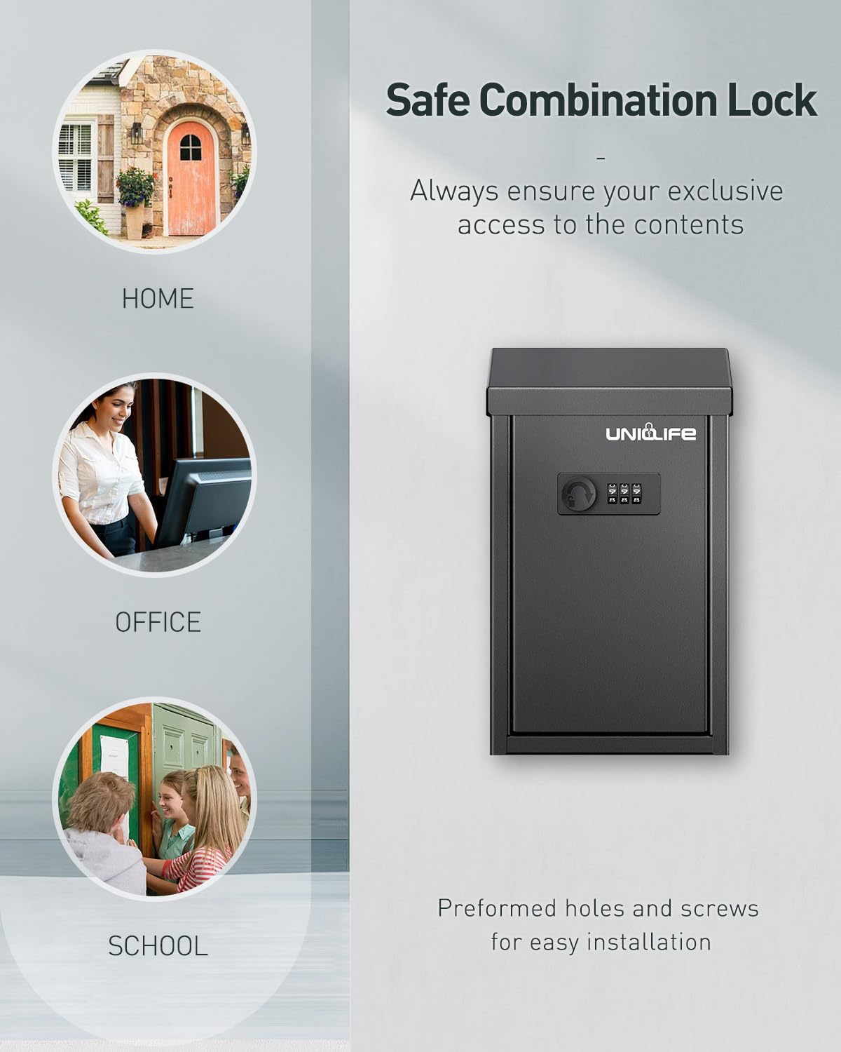 Uniclife key drop box steel construction resists tampering and weather