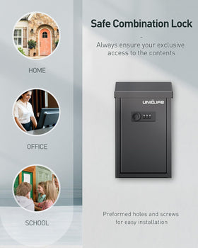 Uniclife key drop box steel construction resists tampering and weather