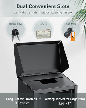 Uniclife key drop box top slot for quick envelope deposits