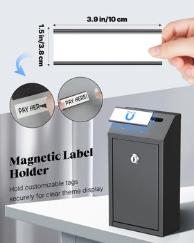 Uniclife label holder with magnetic strip displays clear event labels.