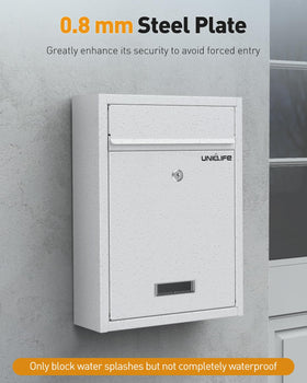 Uniclife large-capacity mailbox open to reveal spacious interior
