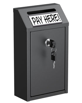 Uniclife money box front view showing secure lock and compact footprint.