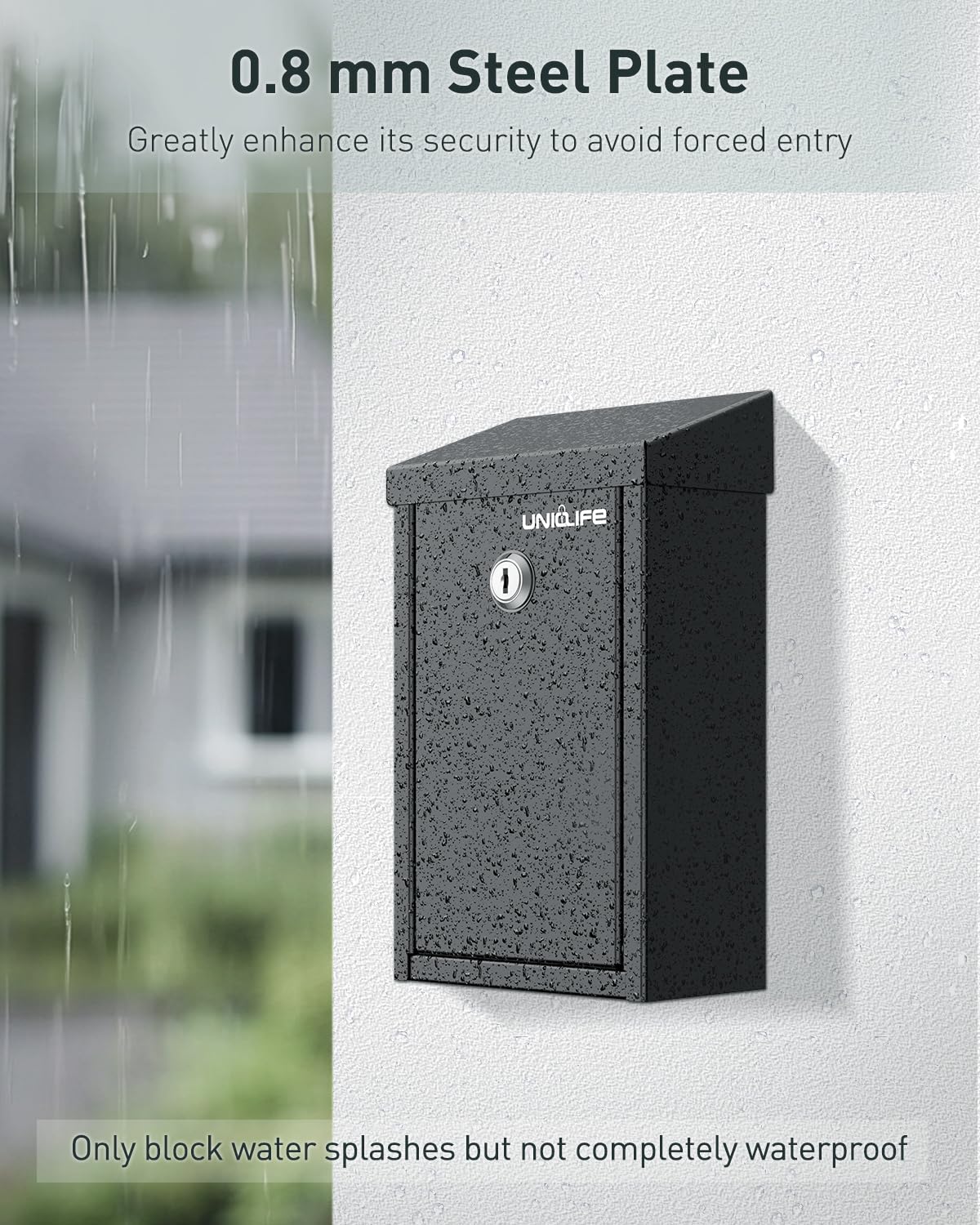 Uniclife wall-mount hinged design fits flush against walls and easy access.