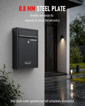 Uniclife large-capacity mailbox holds letters, documents, and more.