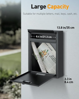 Uniclife large-capacity mailbox holds letters, newspapers, and documents