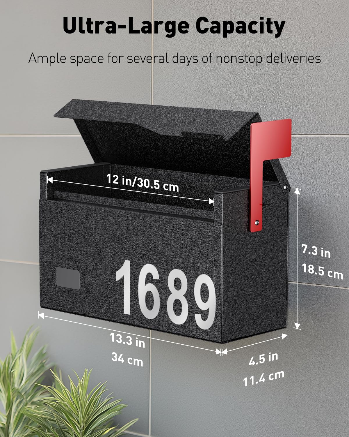 Uniclife wallbox with transparent front window for checking mail