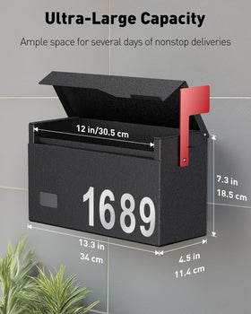 Uniclife wallbox with transparent front window for checking mail