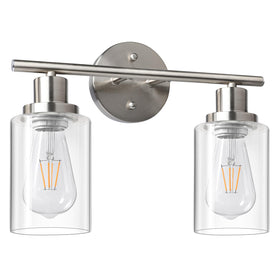 Unicozin 2-light vanity lights with clear glass for bright bathroom vanity reflections