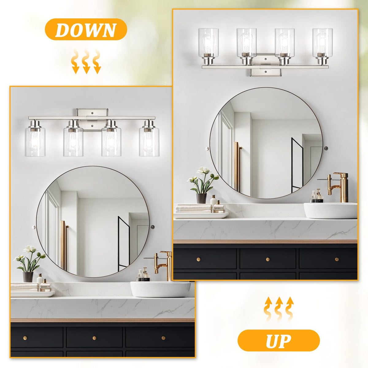 Unicozin 26.77-inch length offers flexible up/down installation.